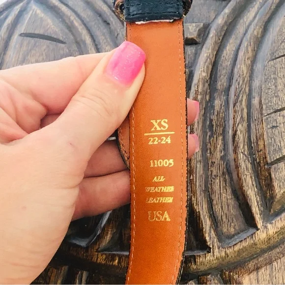 Vintage Dooney & Bourke all weather pebbled Black British Tan Belt -USA … - Picture 7 of 11